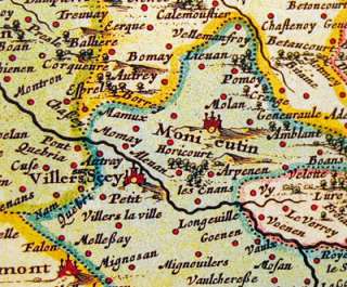 carte des environs d'Oricourt au XVIIe siècle